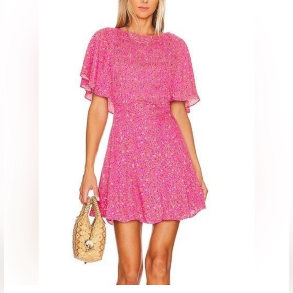 Free People Pink Floral Mini Dress